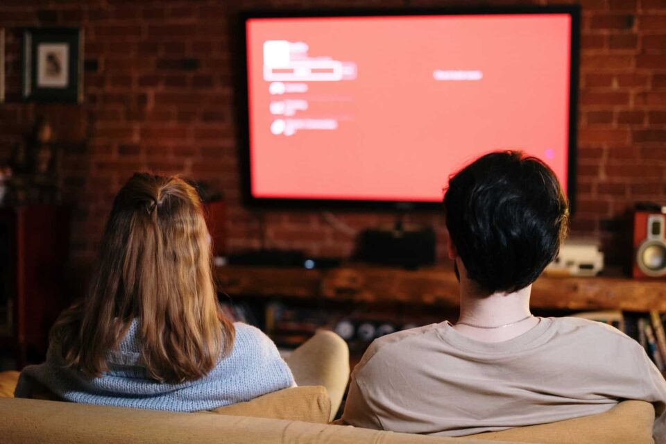 couple love sitting evening