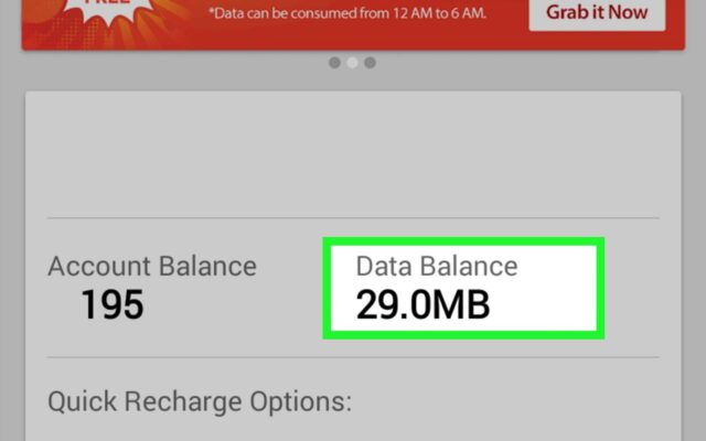 Data Balance on Airtel