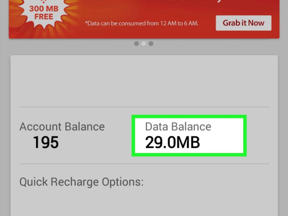 Data Balance on Airtel
