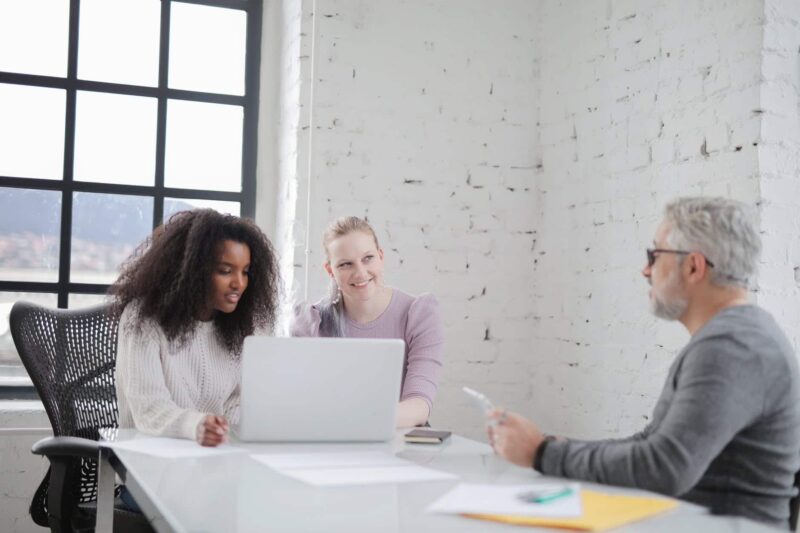 photo of people having conversation